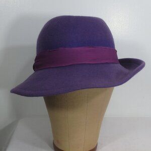 Betmar NY Women's Hat Vintage Fancy Fedora 100% Wool Felt Made in USA Size 7